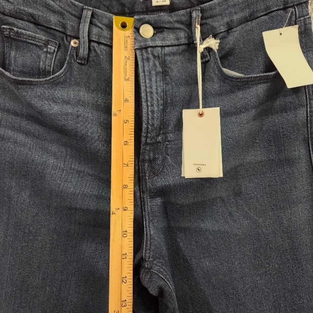 Good American Good Skate Jeans Size 8 High Rise Wide Leg Indigo NWT 34 Inseam - Picture 11 of 16